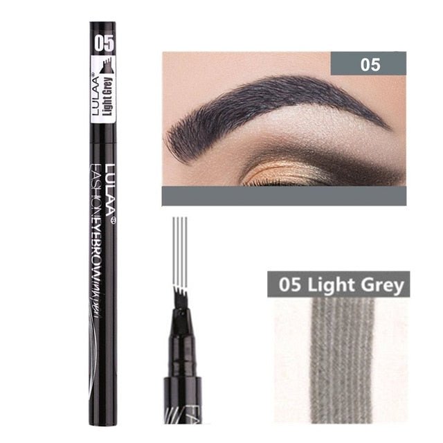 5 Colors Waterproof Eyebrow Tattoo Pencil Cosmetic | Long Lasting Natural Dark Brown Liquid Eye Brow Pencil - 05 Light Grey image