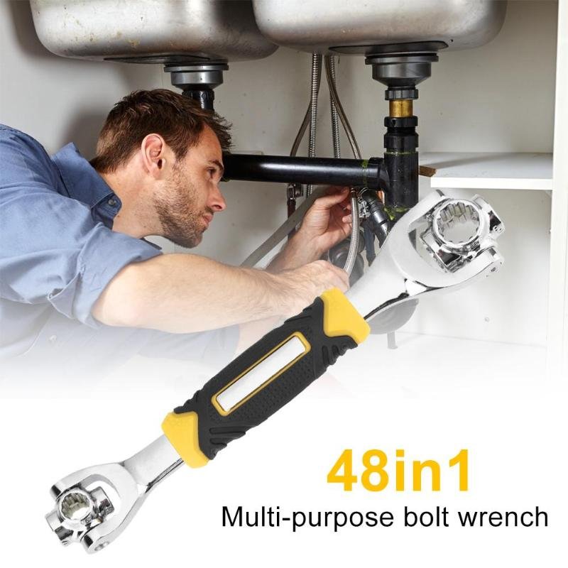 48 in 1 Socket 360 Degree Rotation Universal Wrench Spanner Work with Spline Bolts image 14