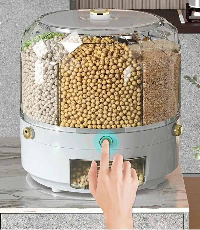 360 Degree Rotating Rice Dispenser Food Container Storage Box image 17