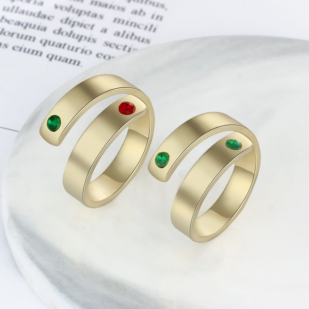 Personalized Custom Engraved Birthstone Rings for Women image 11