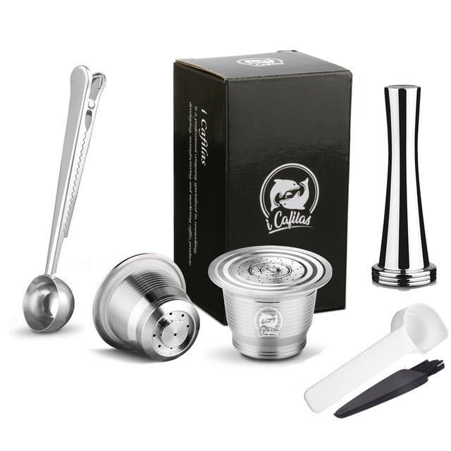iCafilas Nespresso Reusable Refillable Capsule Pods Compatible With Nespresso Inissia capsula image 4