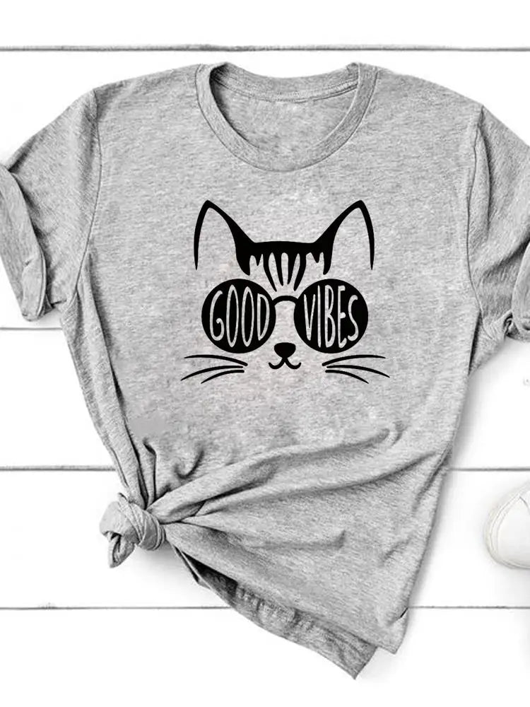 Paw Cat Dog Love Heart Graphic T-Shirt | Women‚Äôs Summer Fashion Short Sleeve Tee - ESL28135, XXXL image