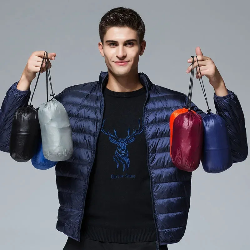 Ultra-Light Waterproof White Duck Down Jacket for Men | Casual & Portable Outdoor Winter Coat image 4