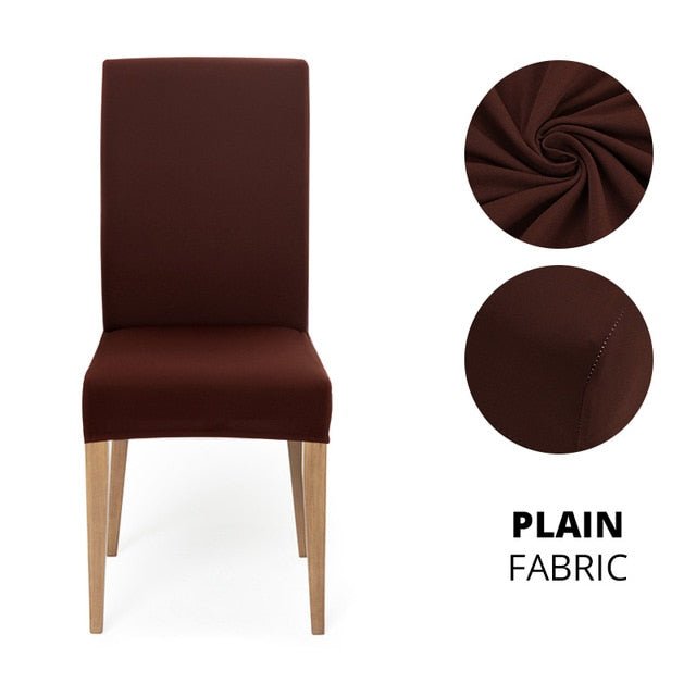 Elegant Jacquard Spandex Dining Chair Cover ‚Äì Stretch Fit for Weddings & Events - Style 3 light coffee, 4 pcs image