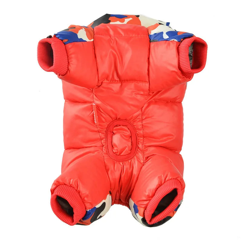 New Dog Clothing | Autumn and Winter Pet Camo Cotton Coat Waterproof and Cold Resistant Dog Coat Jacket Four Legged Cotton Coat image 3