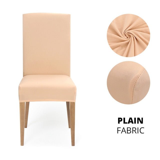 Elegant Jacquard Spandex Dining Chair Cover ‚Äì Stretch Fit for Weddings & Events - Style 3 beige, 1 pcs image
