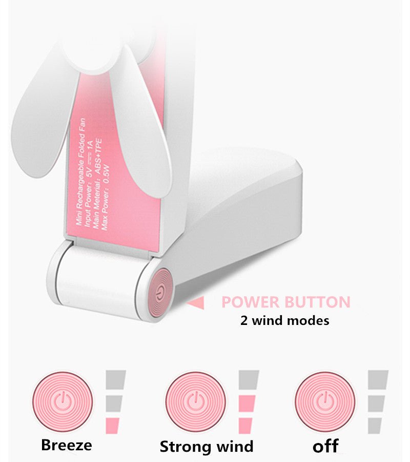 USB Pocket Foldable Fans | Electric Portable Small Fan | Desktop Electric Fan image 5
