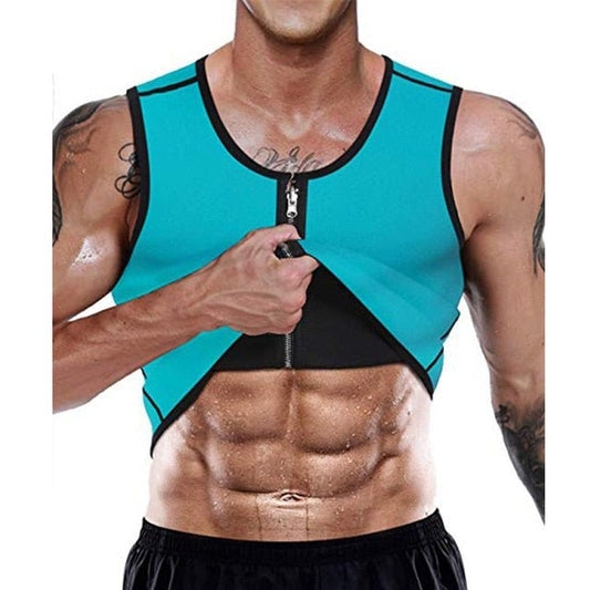 Men Neoprene Sauna Suit Hot Body Shaper Corset for Weight Loss with Zipper Waist Trainer Vest Tank Top Workout Shirt image 0