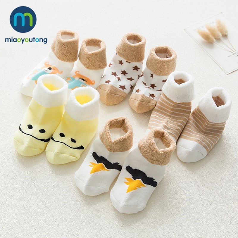 5 pair High Quality Thickened Cartoon Comfort Cotton Newborn Socks image 18