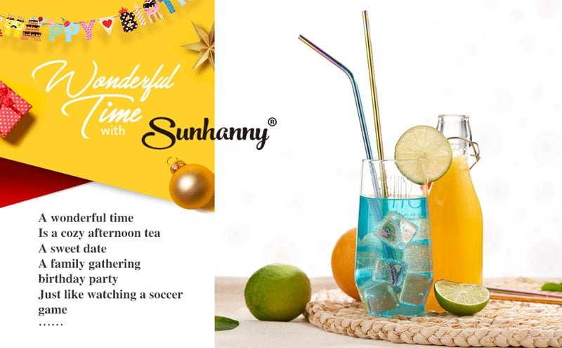 Colorful Reusable Stainless Steel Drinking Straw With Cleaning Brush image 6