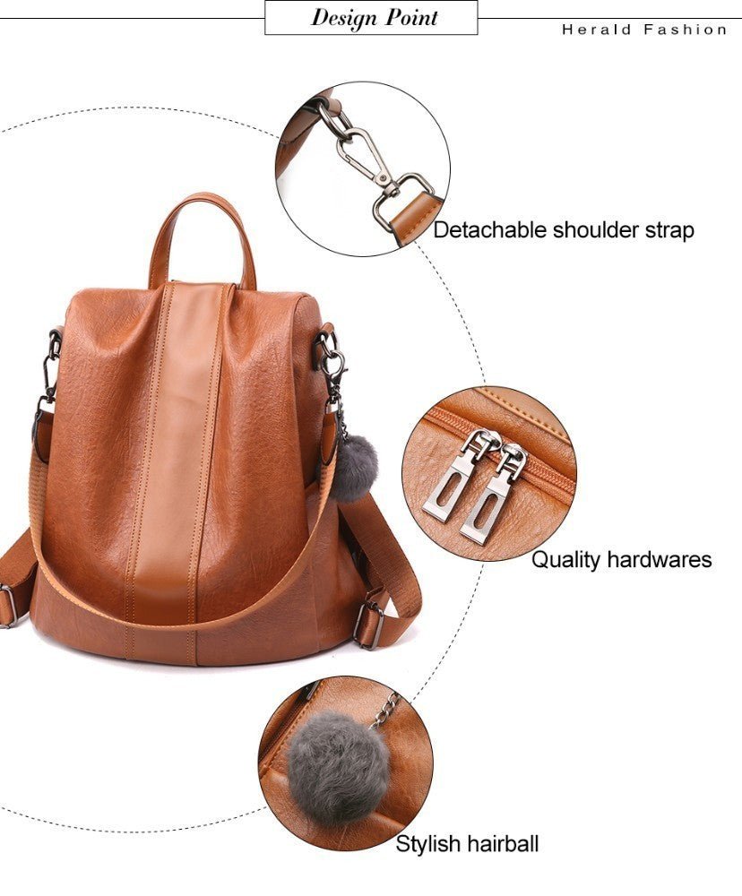 HERALD Women Quality Leather Backpack image 6