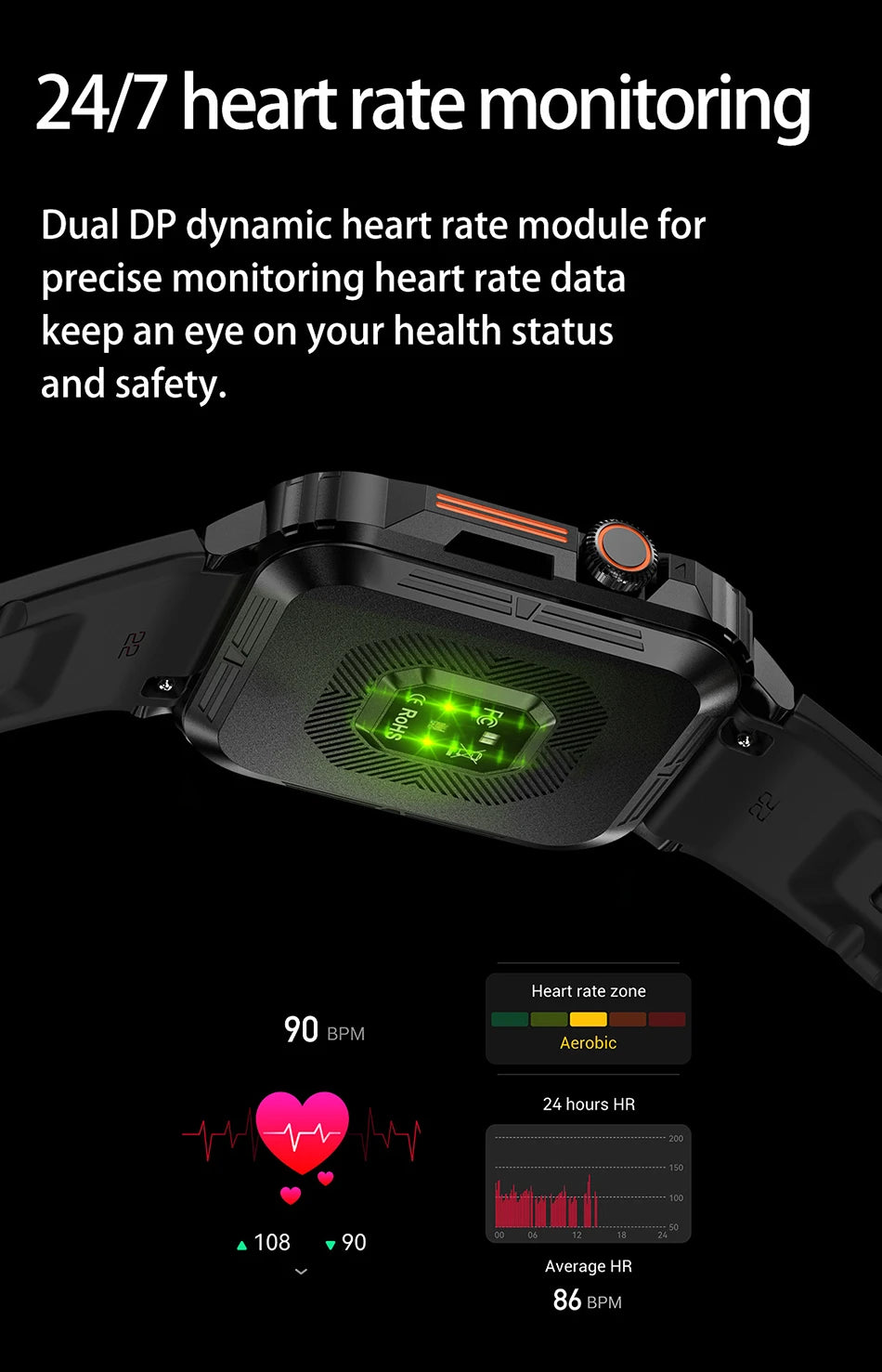 LIGE 1.95” Smartwatch | IP68 Waterproof Health & Fitness Monitor for Men and Women image 18