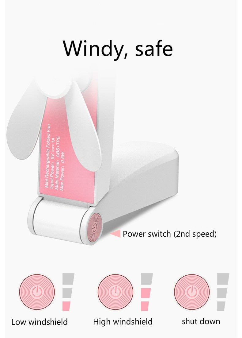 USB Pocket Foldable Fans | Electric Portable Small Fan | Desktop Electric Fan image 4