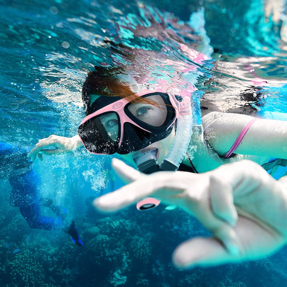 COPOZZ Scuba Diving Mask Set Anti Fog Goggles with Snorkel Glasses Tube Adjustable Strap for Women Men Adult Swimming Mask image 13