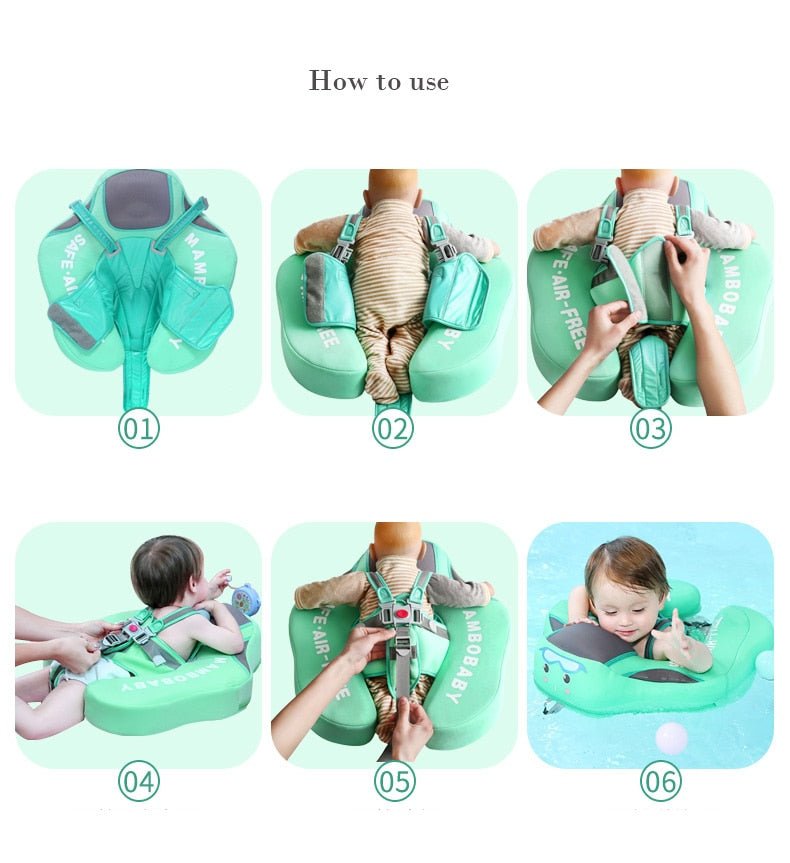 Solid Non-inflatable Baby Swimming Ring Float Swim Trainer Sunshade image 12