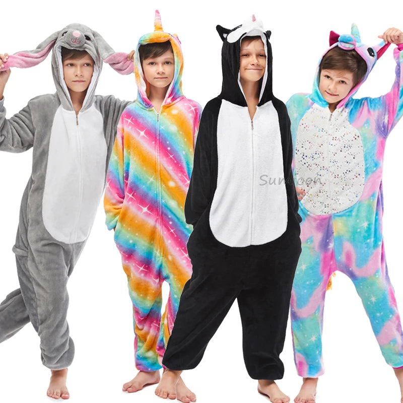 Kigurumi Unicorn Pajamas ‚Äì Kids‚Äô Animal Onesies for Boys & Girls, Warm Winter Homewear image 29