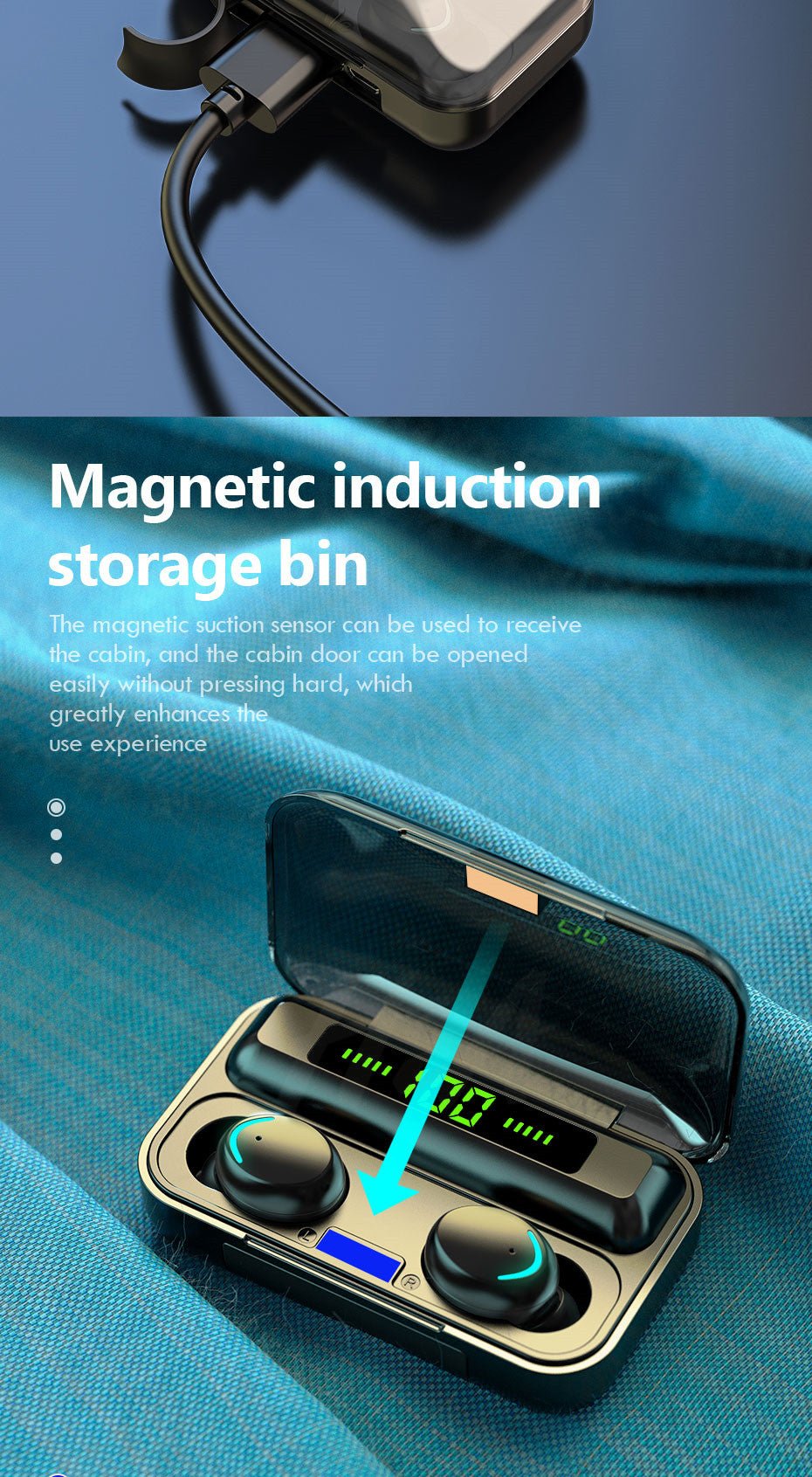 Waterproof Wireless Bluetooth Earphones With Microphone and Charging Box For iOS Android image 18