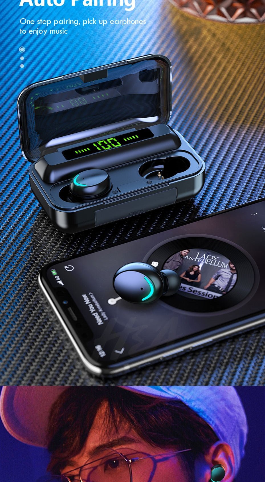 Waterproof Wireless Bluetooth Earphones With Microphone and Charging Box For iOS Android image 15