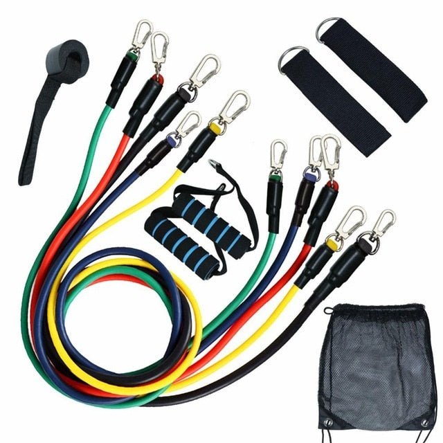 11PCS Stretch Resistance Bands Training Expander Elastic Tube Set image