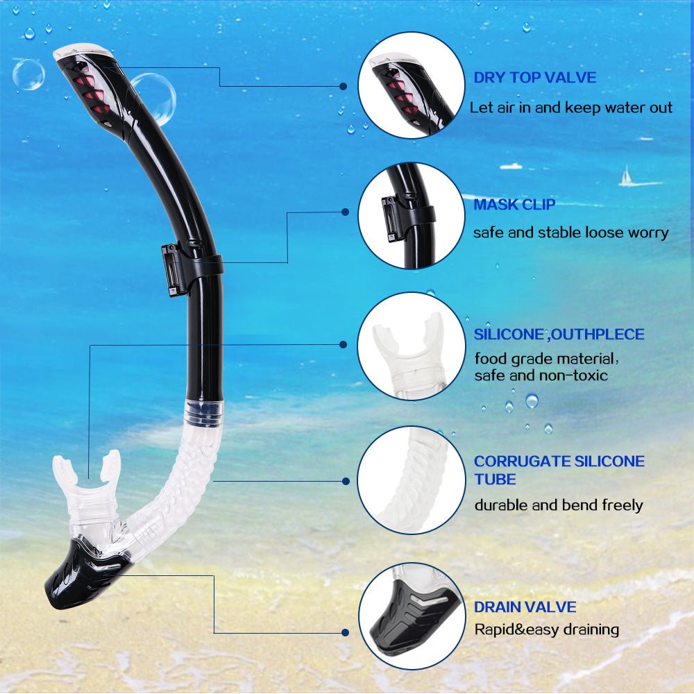 Diving Snorkeling Anti-fog swimming Goggles Camera Tube Mask Set image 6