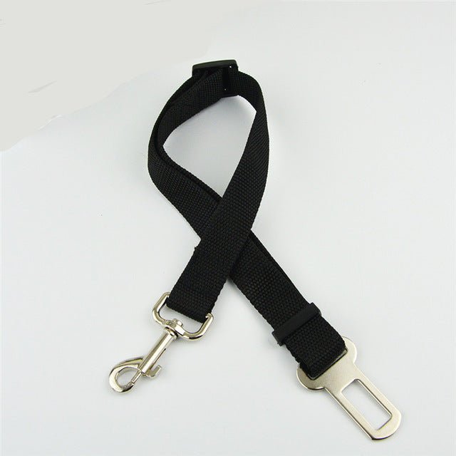 Pet Dog and Cat Car Seat Belt | Adjustable Harness Seatbelt | Lead Leash for Small Medium Dogs Travel Clip - black, 45-72cm width 2.5cm image