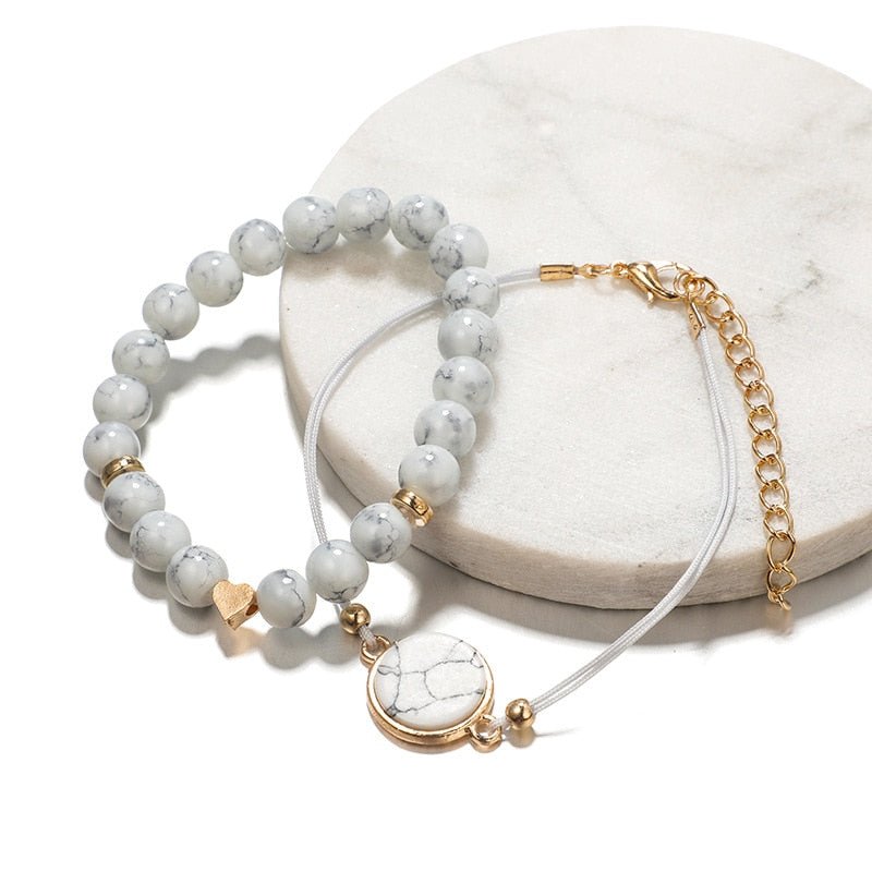 Turtle Heart Pearl Wave LOVE Crystal Marble Charm Bracelets for Women image 32