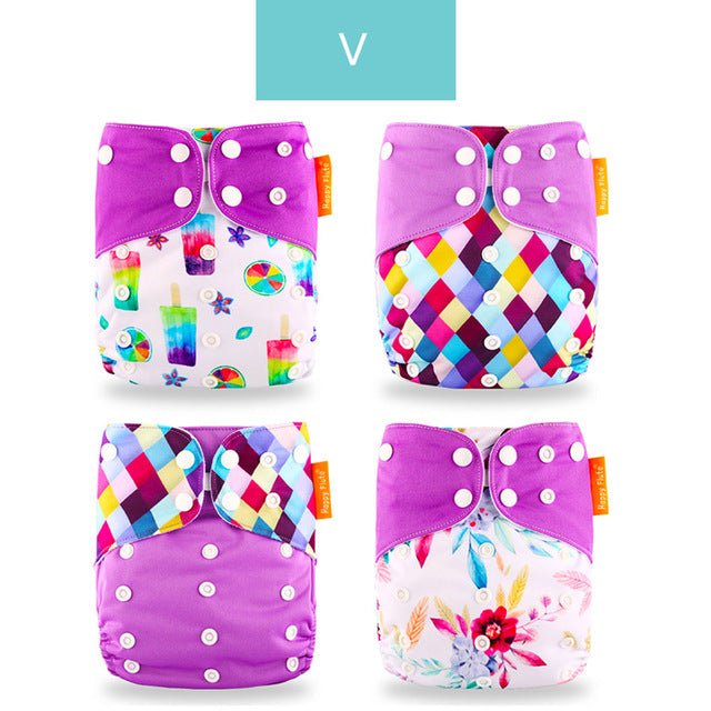Happyflute Reusable and Washable Eco-Friendly Cloth Nappy Baby Diapers 4pc/set image 15