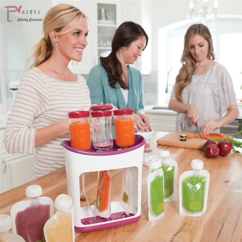 Baby Food Squeeze Station Set | Easy Fruit Puree Maker & Storage Organizer for Kids image 16