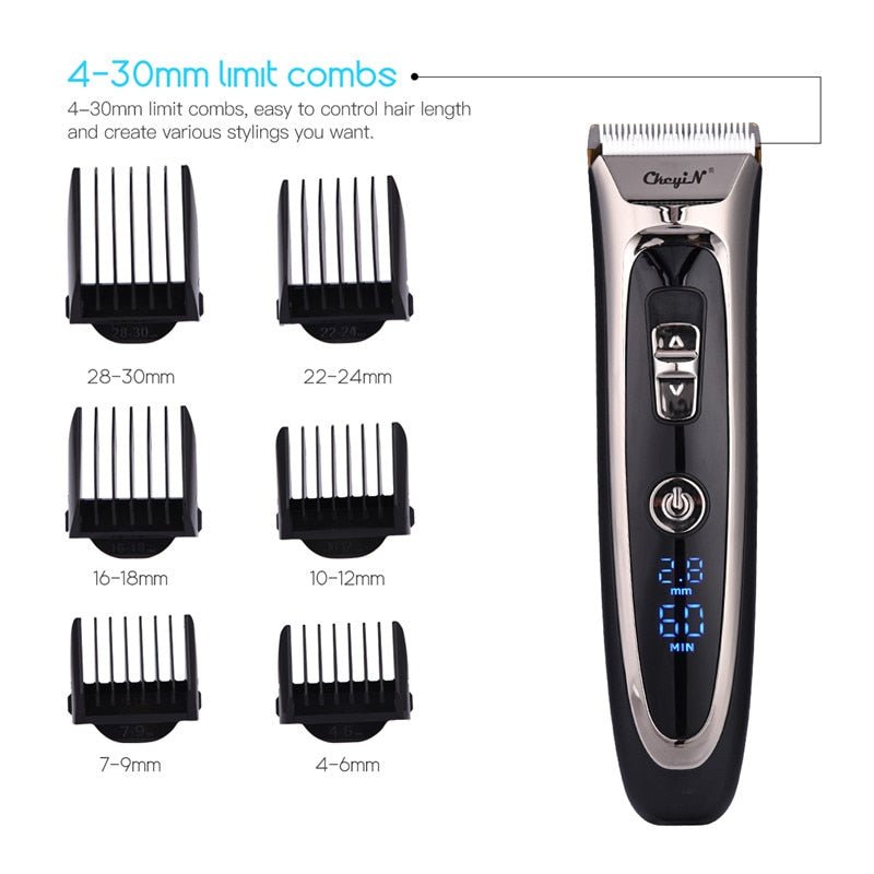 Professional Digital Rechargeable Cordless Hair Clipper and Trimmer image 3