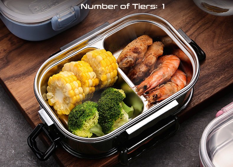 Lunch Box For Men Stainless Steel Bento Box Japanese Style Office Worker Portable Lunchbox Student Style Microwave Tableware image 3