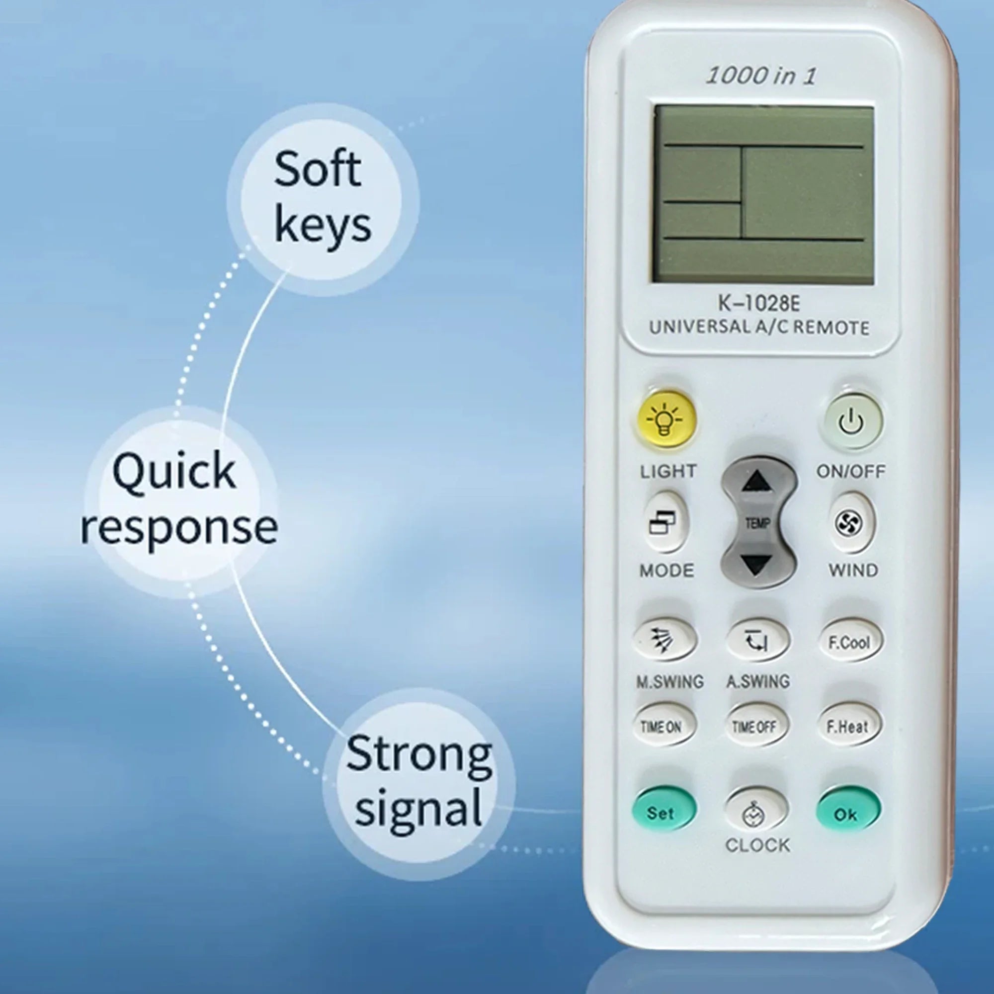 K-1028E Universal Air Conditioner Remote Control ‚Äì Compatible with Haier, LG, Panasonic, Hitachi, Gree, and More image 4