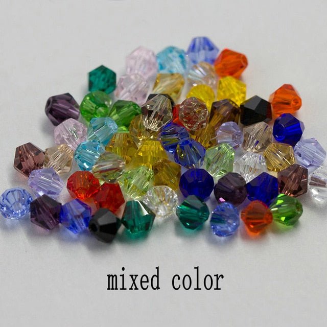 4mm Shiny Crystal Bead Set | Bicone Beads Glass Beads Loose Spacer Beads for bracelet DIY Jewelry image