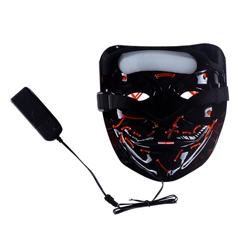 Halloween LED Purge Mascara Costume DJ Party Light Up Glow In Dark Masks image 1