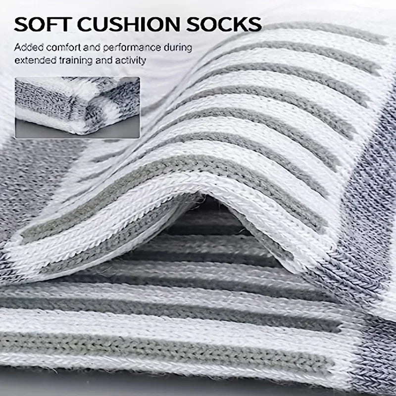 6 Pairs Ankle Athletic Running Socks Cushioned Cotton Breathable Low Cut Sports Tab Socks For Men And Women image 1