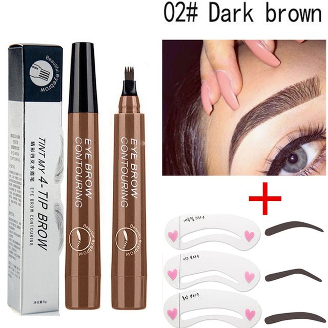 5-Color Four-Pronged Eyebrow Pencil Eyebrow Brush Split Liquid Waterproof Long-Lasting Eyebrows Enhancer Pencil Eyebrow Shadow image 41