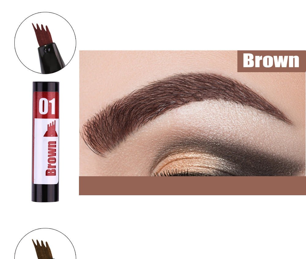 Waterproof Natural Eyebrow Pen Four-claw Eye Brow Tint Makeup three Colors Eyebrow Pencil Brown Black Grey Brush Cosmetics image 6