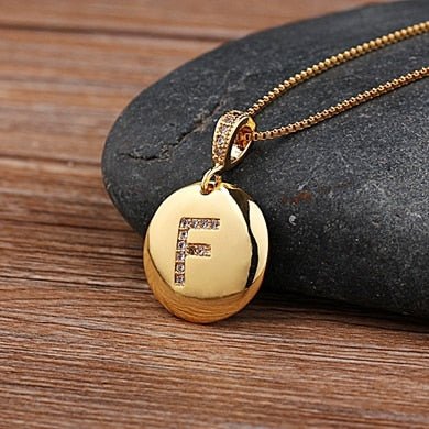Top Quality Personalized Gold Letters Women and Girls Initial Letter Necklace - F image