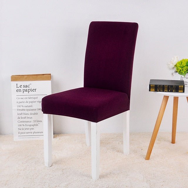 Spandex Desk Chair Seat Slipcovers - Plum, universal sizes image