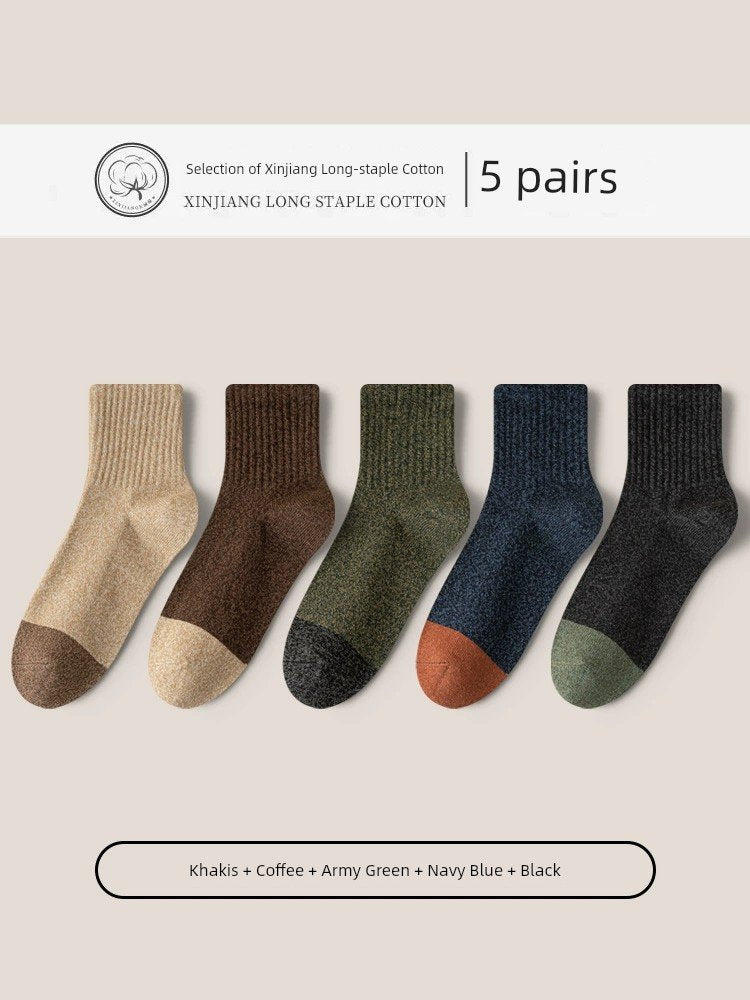 Socks Men's Pure Cotton Sweat Absorbing Breathable Spring, Autumn and Winter Socks image 6