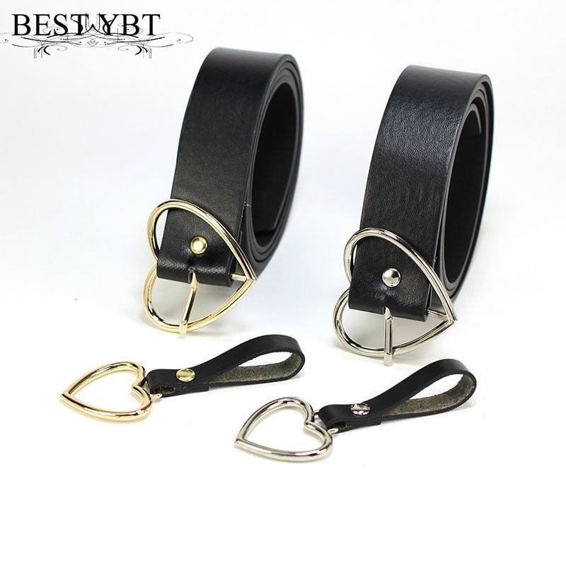 Best YBT Women Belt | PU Leather Metal Heart Pin Buckle Belt | Waistband Women Belt image 12