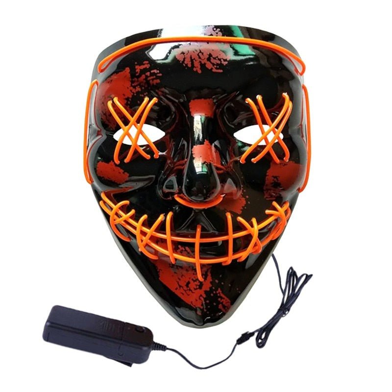 Halloween LED Purge Mascara Costume DJ Party Light Up Glow In Dark Masks image 20