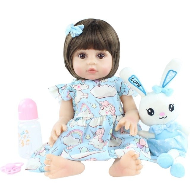 48CM Full Silicone Reborn Lifelike Super Toddler Baby Kid Toy Doll image 9