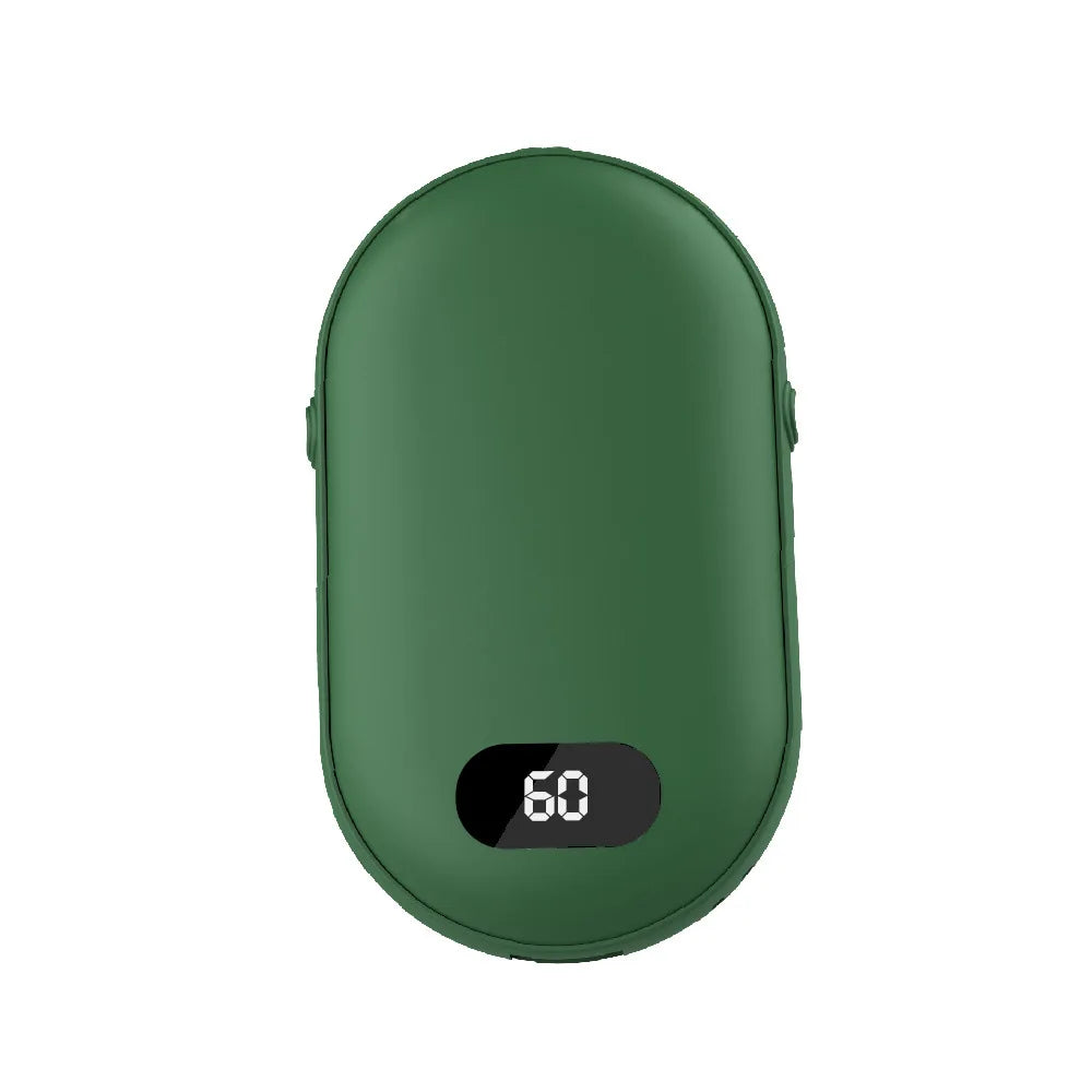 Compact Hand Warmer & Power Bank ‚Äì 2-in-1 USB Rechargeable Winter Essential - Green image