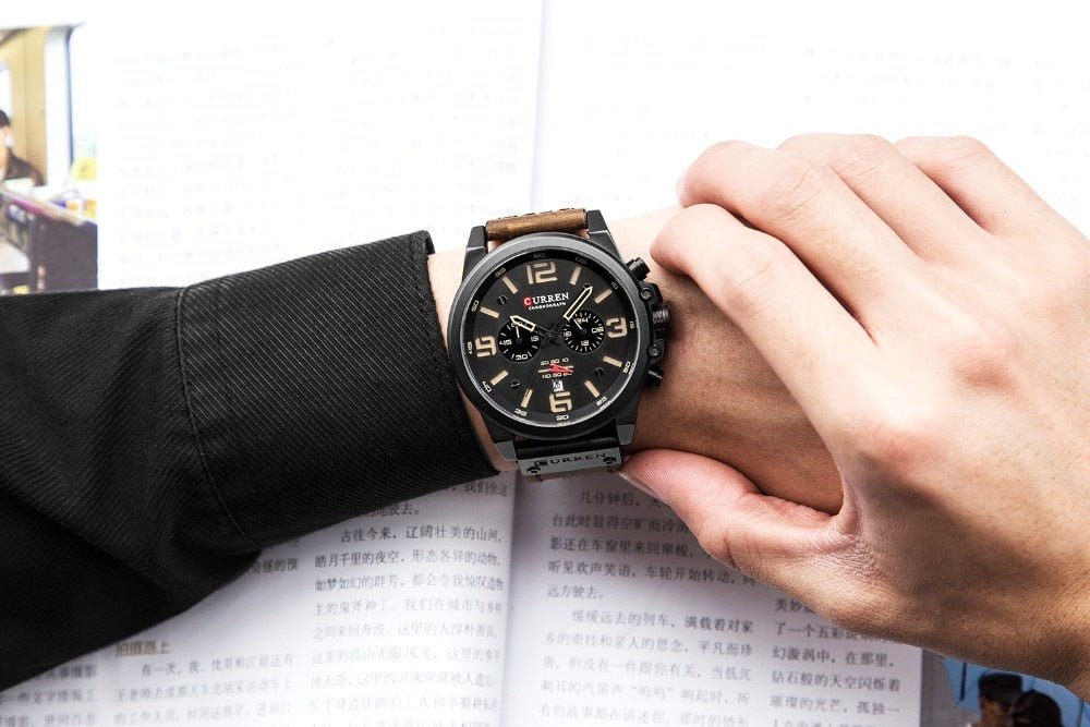 Mens Luxury Water Resistant Chronograph Sports Watch image 3