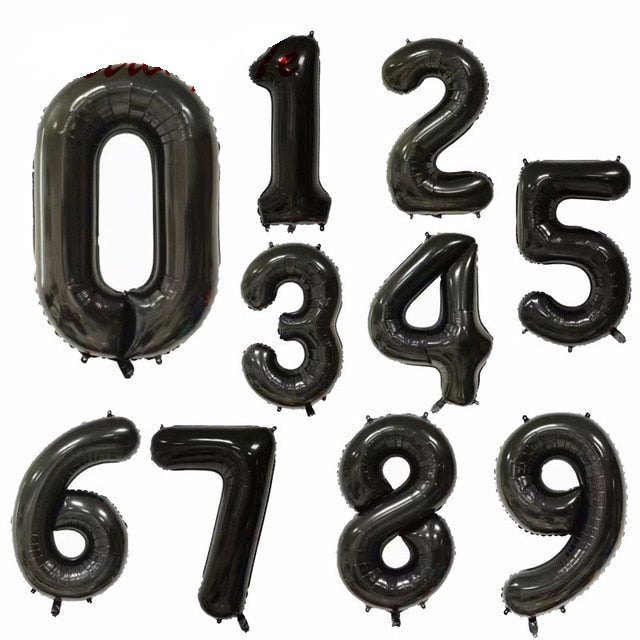 Big Foil Birthday Helium Number Party Decorations Kids Toy Figures Wedding Air Balloons image