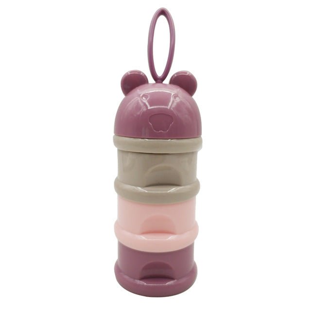 3 layer Frog Style Portable Baby Food Storage Box | Essential Kid's Food Container - Purple image