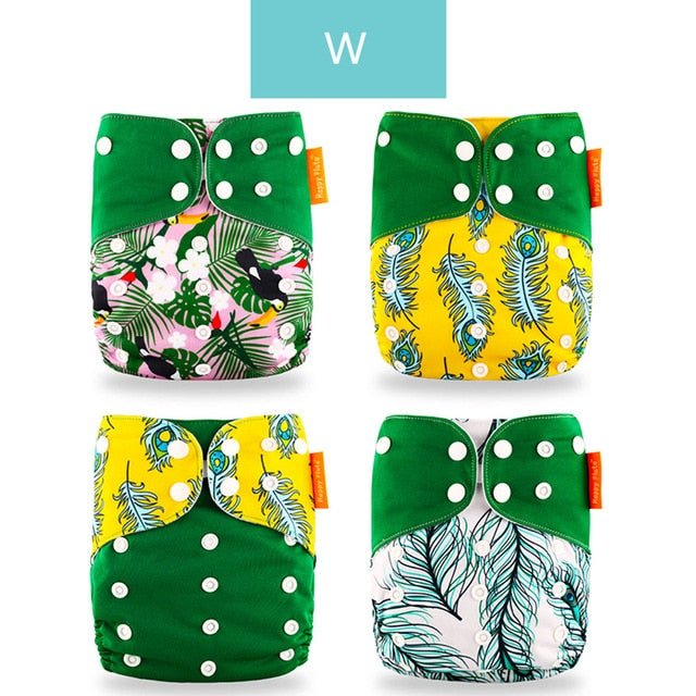 Happyflute Reusable and Washable Eco-Friendly Cloth Nappy Baby Diapers 4pc/set image 39