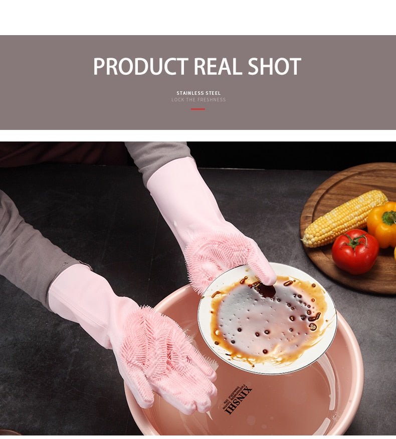 2PCS Multifunction Silicone Dishwashing Cleaning Gloves image 10