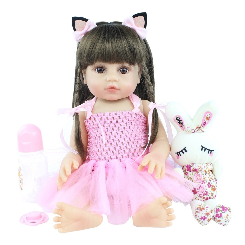 48CM Full Silicone Reborn Lifelike Super Toddler Baby Kid Toy Doll image 44