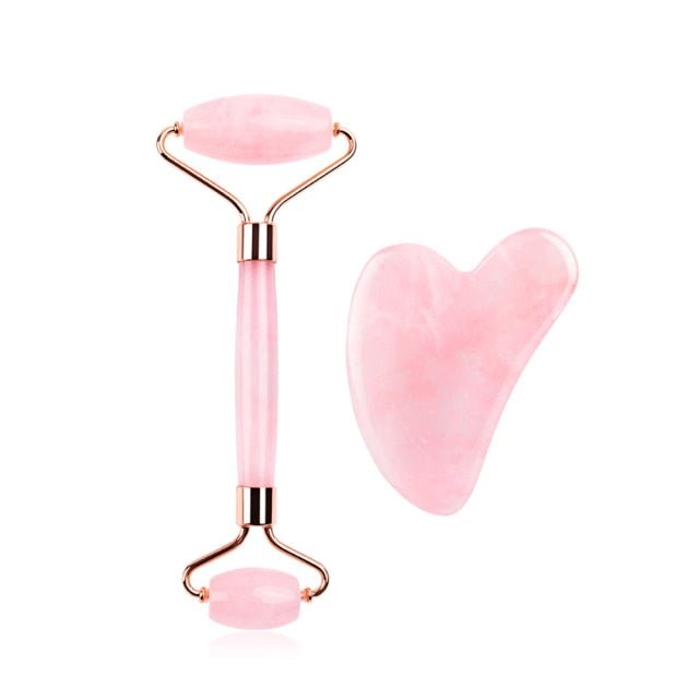 Rose Quartz Roller Slimming Face Massager | Natural Jade Facial Massage Roller Stone image 30